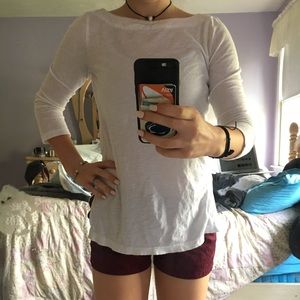 LOFT white quarter sleeve top